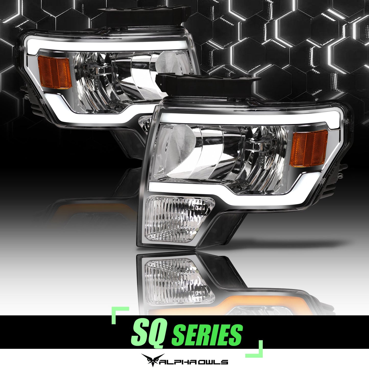 SQ Series Sequential Headlights w/LumenX Light Bar <br> 09-14 Ford F-150