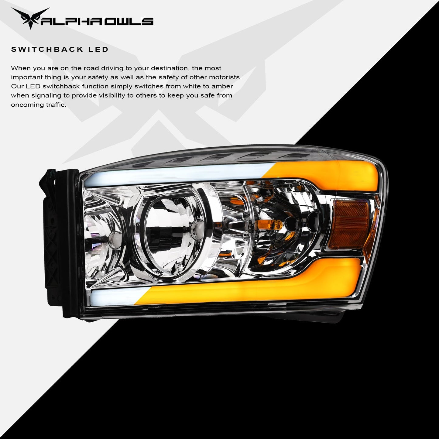 SQ Series Sequential Headlights w/ LumenX Light Bar <br>06-09 Dodge Ram 1500 2500 3500