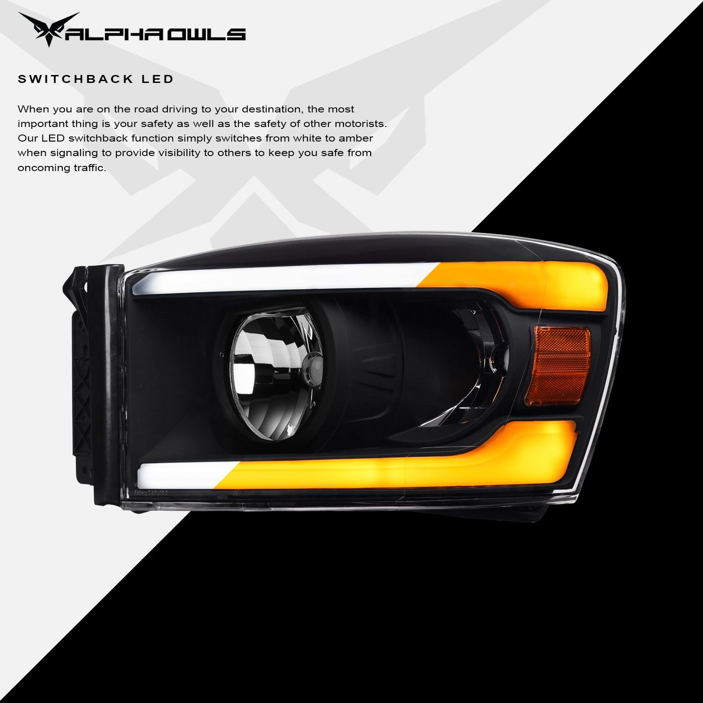 SQ Series Sequential Headlights w/ LumenX Light Bar <br>06-09 Dodge Ram 1500 2500 3500