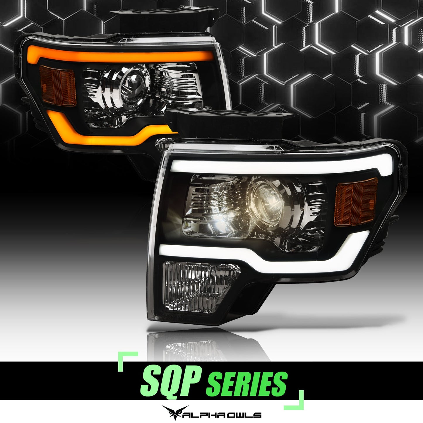 SQP Series Sequential Projector Headlights <br> 09-14 Ford F-150