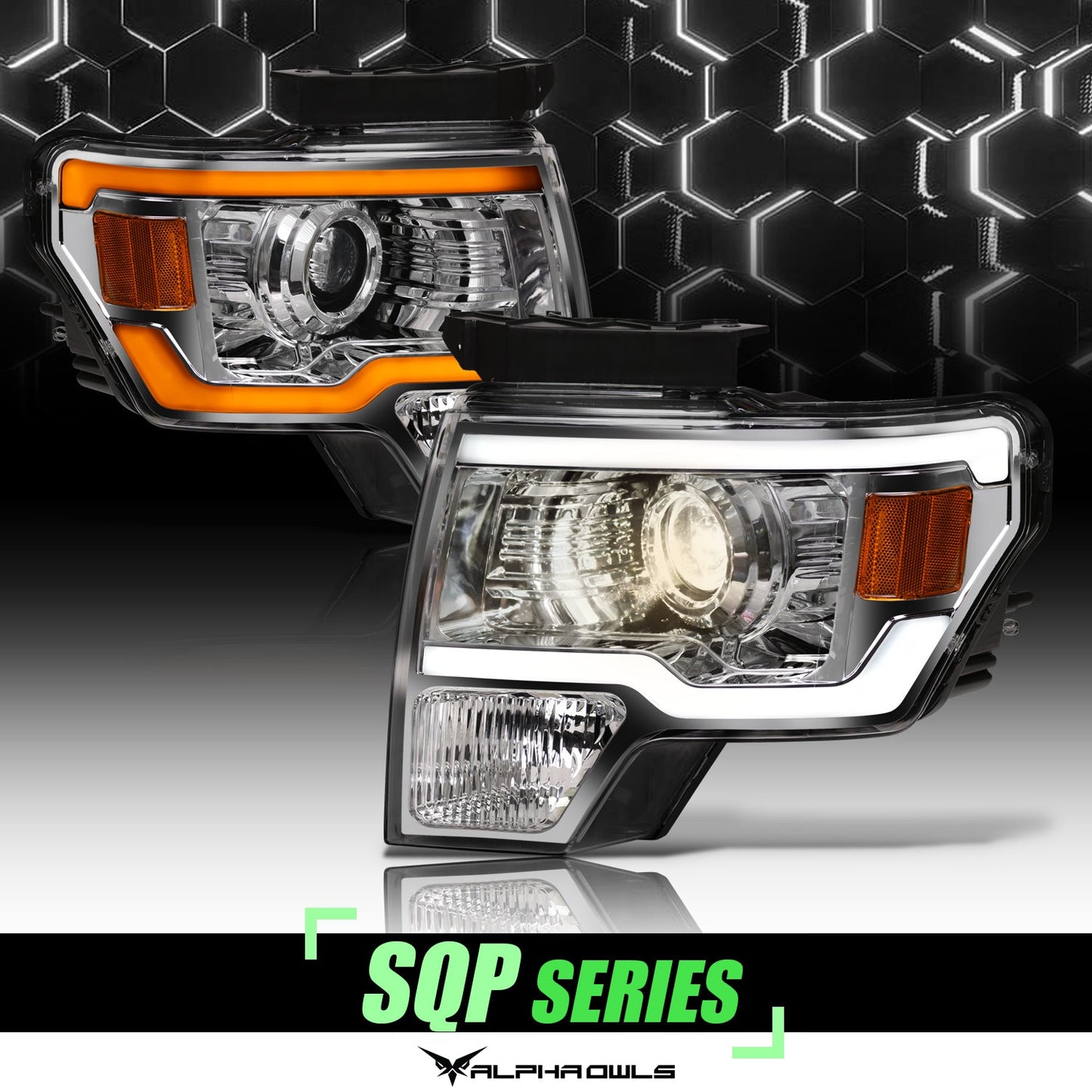 SQP Series Sequential Projector Headlights <br> 09-14 Ford F-150