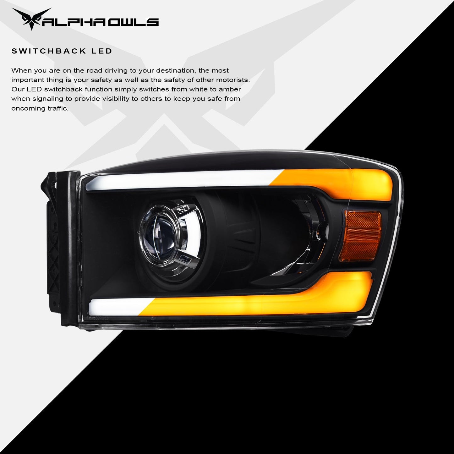 SQP Series Sequential Projector Headlights <BR> 06-09 Dodge Ram 1500 2500 3500