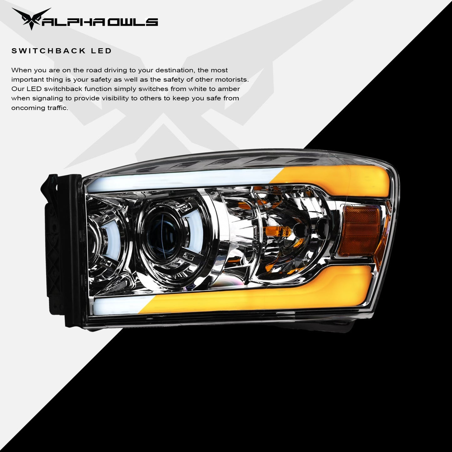 SQP Series Sequential Projector Headlights <BR> 06-09 Dodge Ram 1500 2500 3500