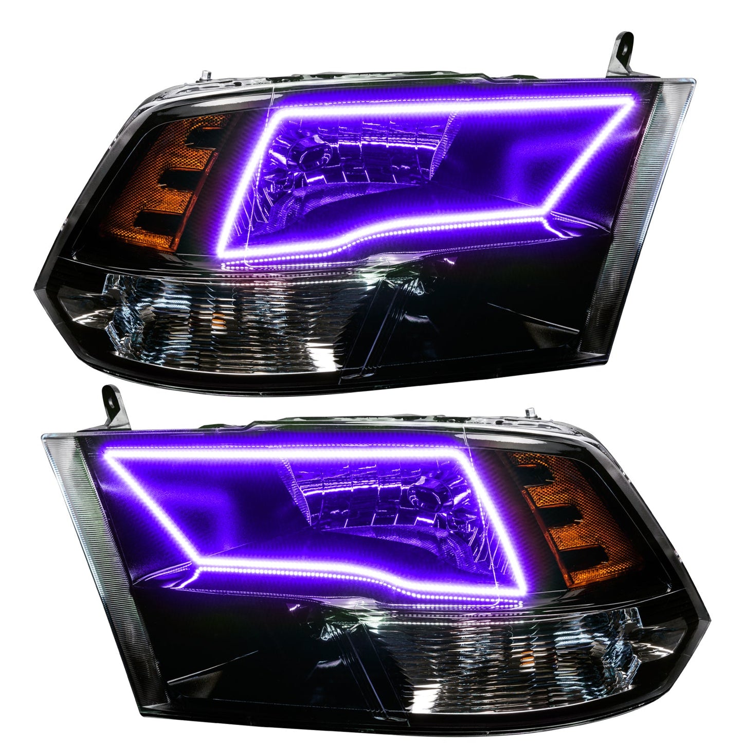 Switchback Halo Headlights (Black Housing) <br>09-18 Ram 1500 Sport