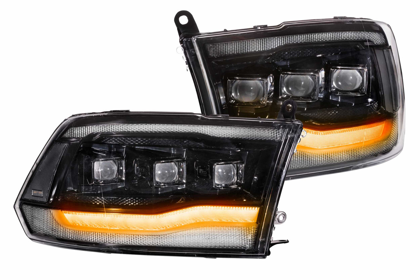 Switchback DRL/Turn Signal Carbide LED Headlights <br> 09-18 Dodge Ram