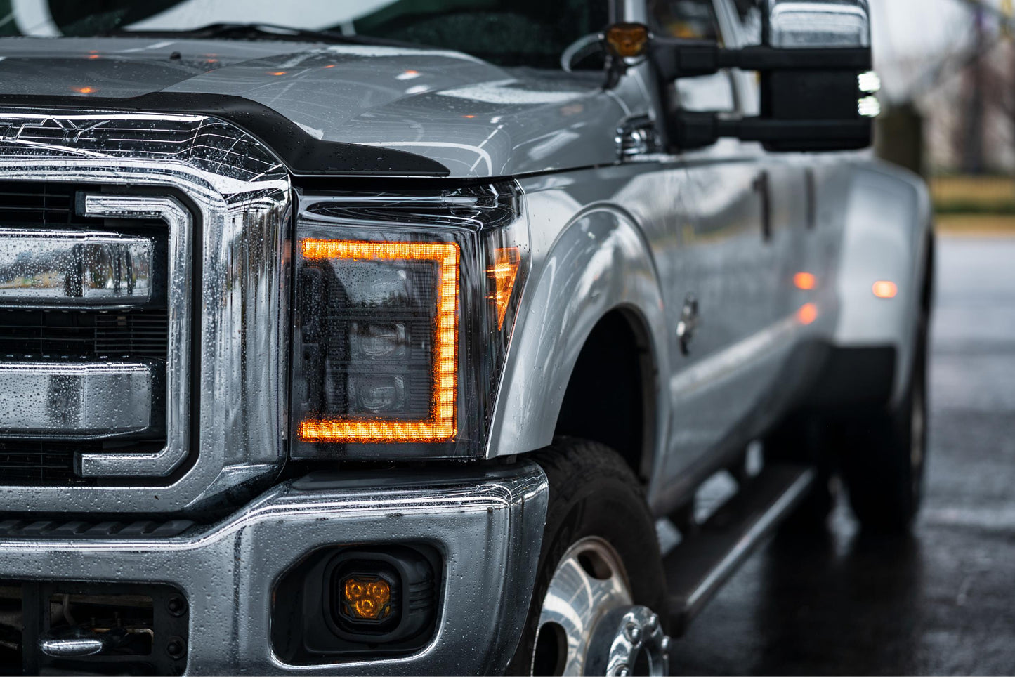 XB LED Headlights <br> 11-16 Ford Super Duty (Pair / Amber DRL)