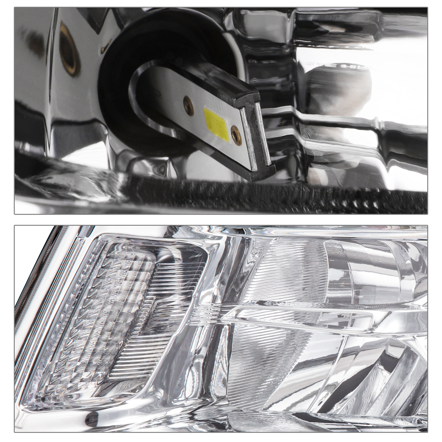 Projector Headlights w/LED Bulbs (Chrome)<br>14-16 Jeep Grand Cherokee