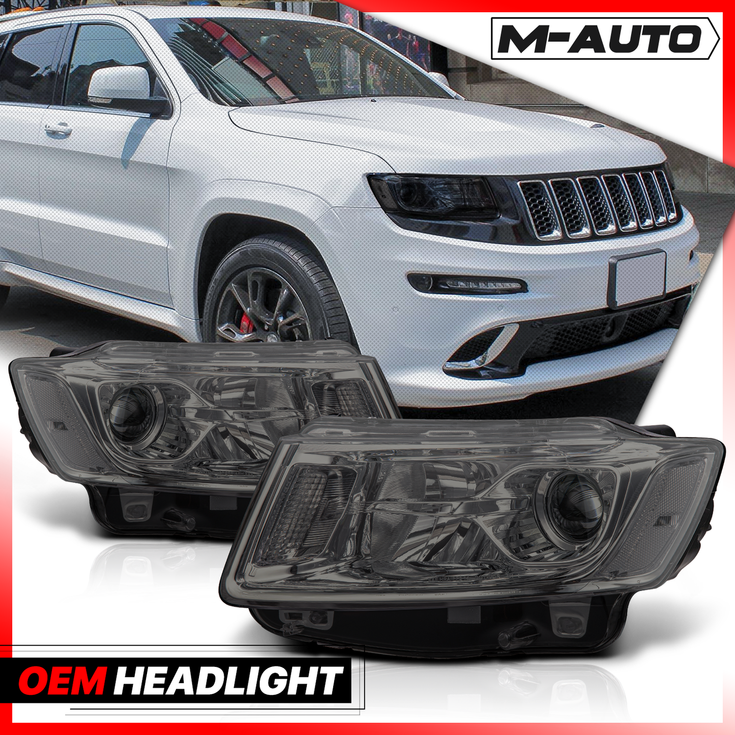 Projector Headlights (Smoked)<br>14-16 Jeep Grand Cherokee