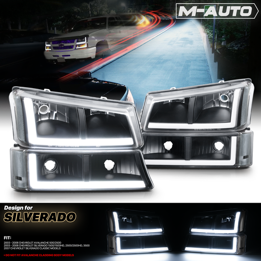 LED DRL Headlight+Bumper Light <br>03-06 Chevy Silverado, Avalanche