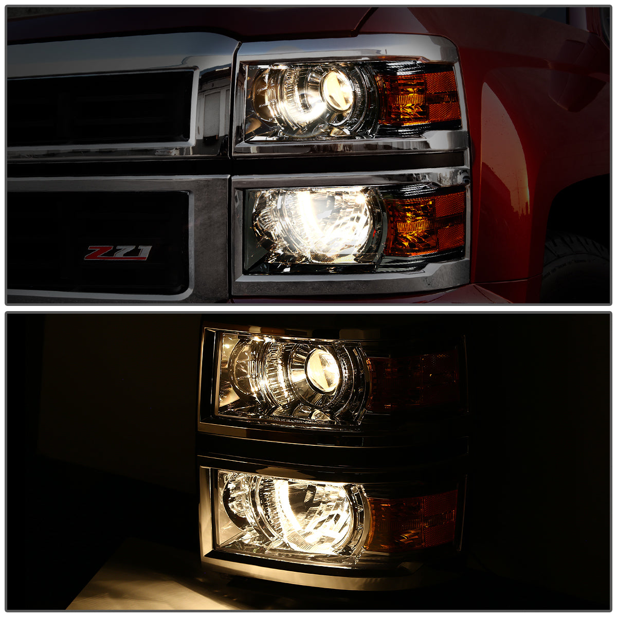 Angel Eyes Projector Headlights <br>14-15 Chevy Silverado 1500