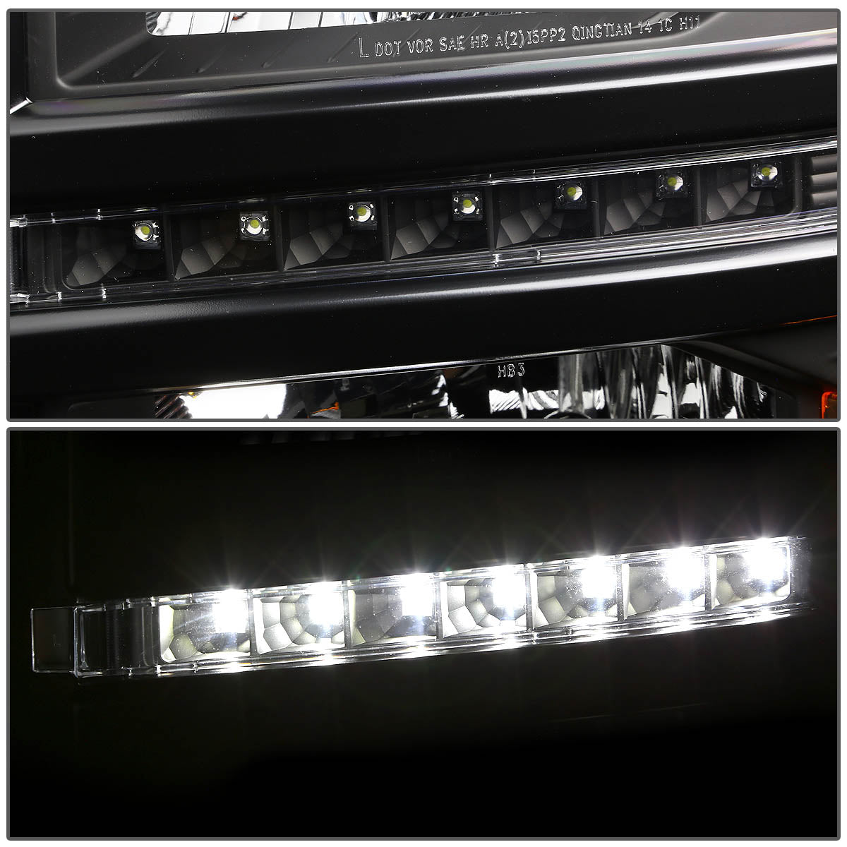 LED DRL Projector Bumper Lamp+Head Lights <br>14-15 Chevy Silverado 1500, 2500, 3500