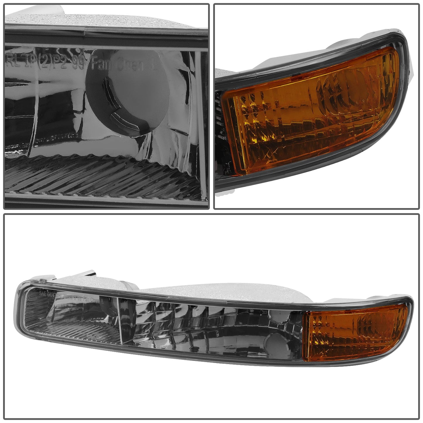 Dual Halo LED DRL Projector Headlight+Bumper Lamp <br>99-07 GMC Sierra 1500-3500, Yukon