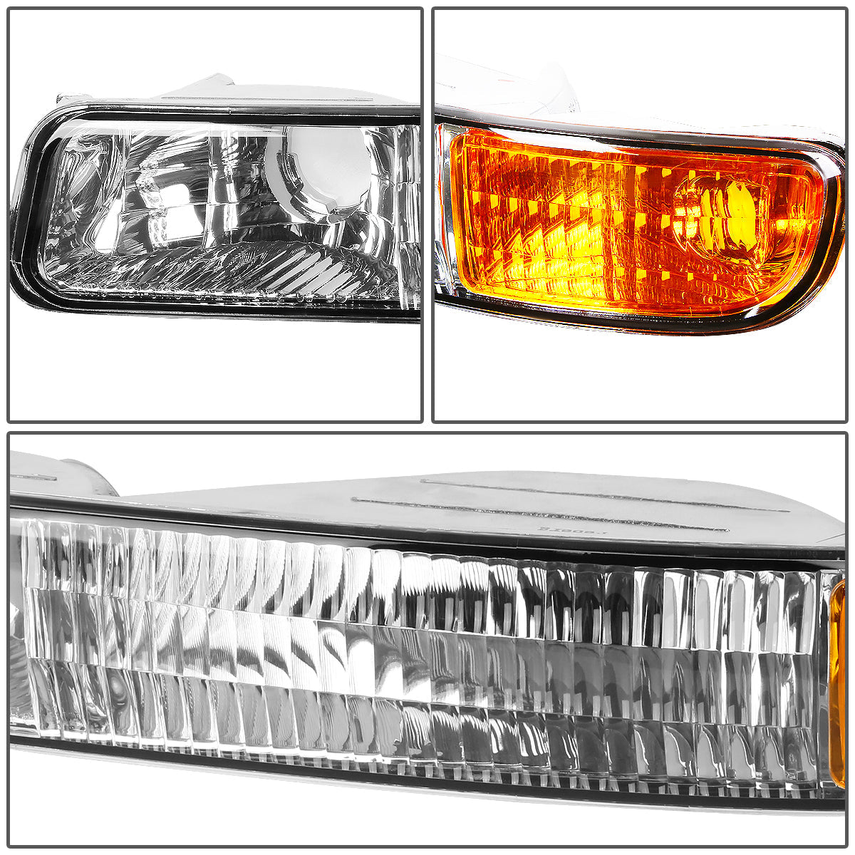 4Pcs Factory Style Headlight Lamps+Bumper Lights <br>99-07 GMC Sierra1500, 2500, 3500, Yukon