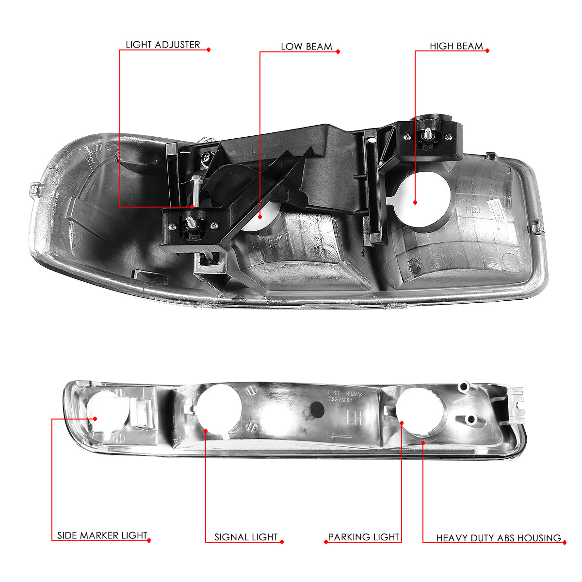 Factory Style Bumper Lamp+Headlight <br>99-07 GMC Sierra 1500, 2500, 3500HD, Yukon XL