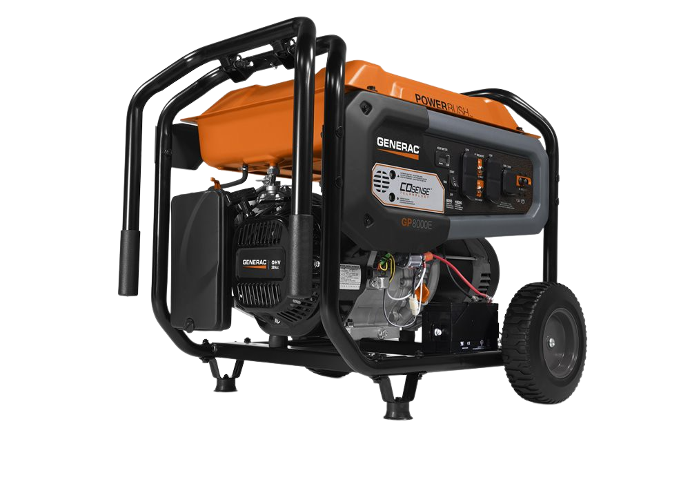 Generac 7676 GP8000E 8000W/10000W Electric Start 50ST CARB PowerRush Gas Generator New