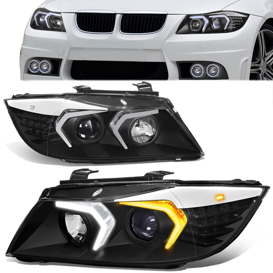 3D LED DRL Switchback Projector Headlights <br> 09-12 BMW 323i 325i 328i 335i 335d