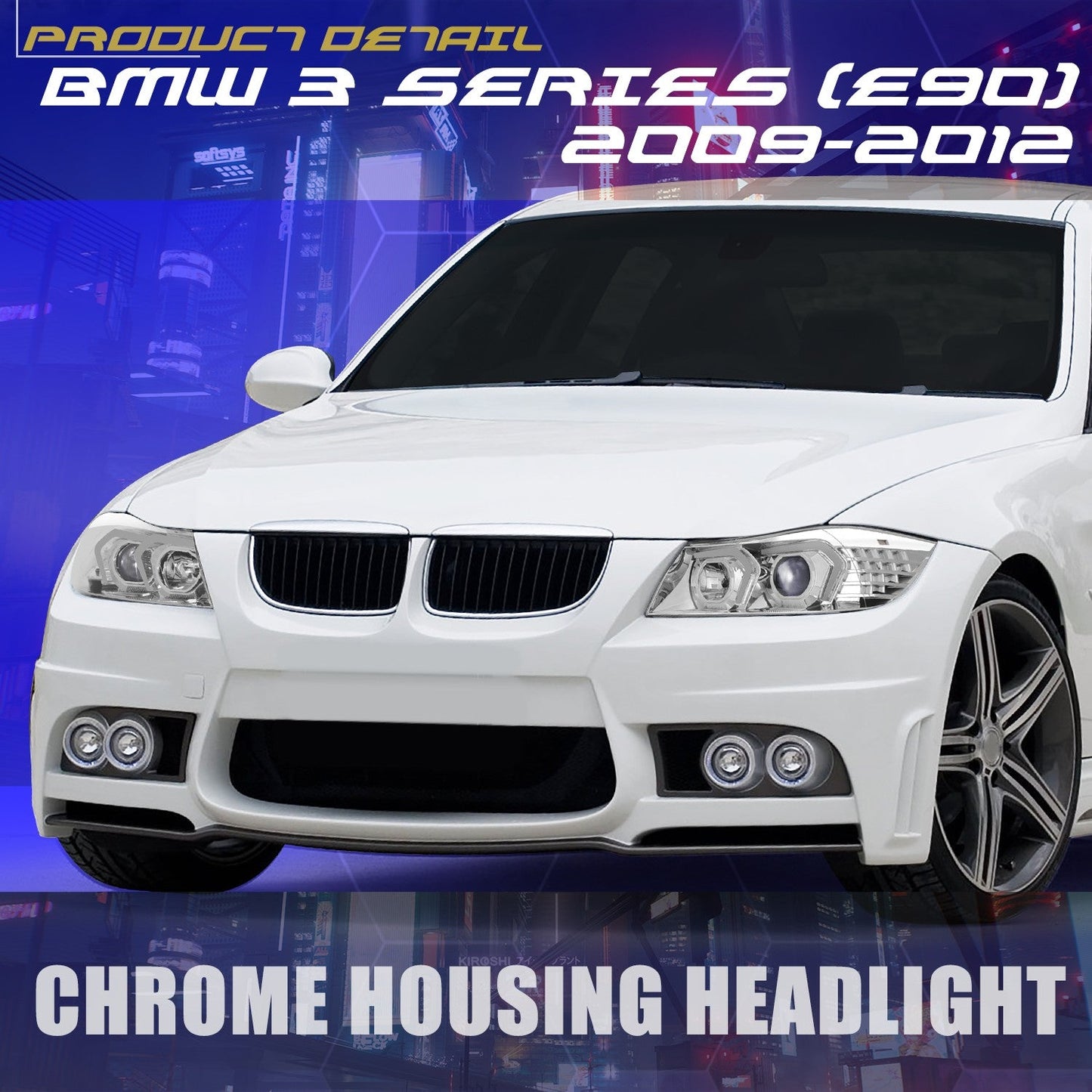 3D LED DRL Switchback Projector Headlights <br> 09-12 BMW 323i 325i 328i 335i 335d