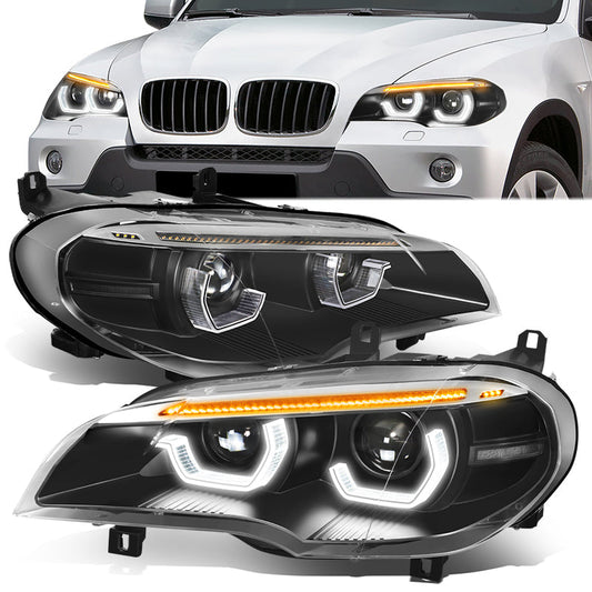 Start-Up LED DRL Sequential Projector Headlights <br>07-10 BMW X5