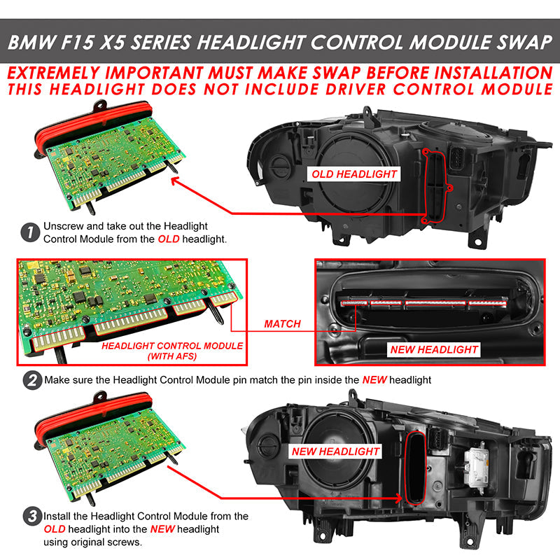 Start-Up LED DRL Sequential Projector Headlights <br> 14-18 BMW X5