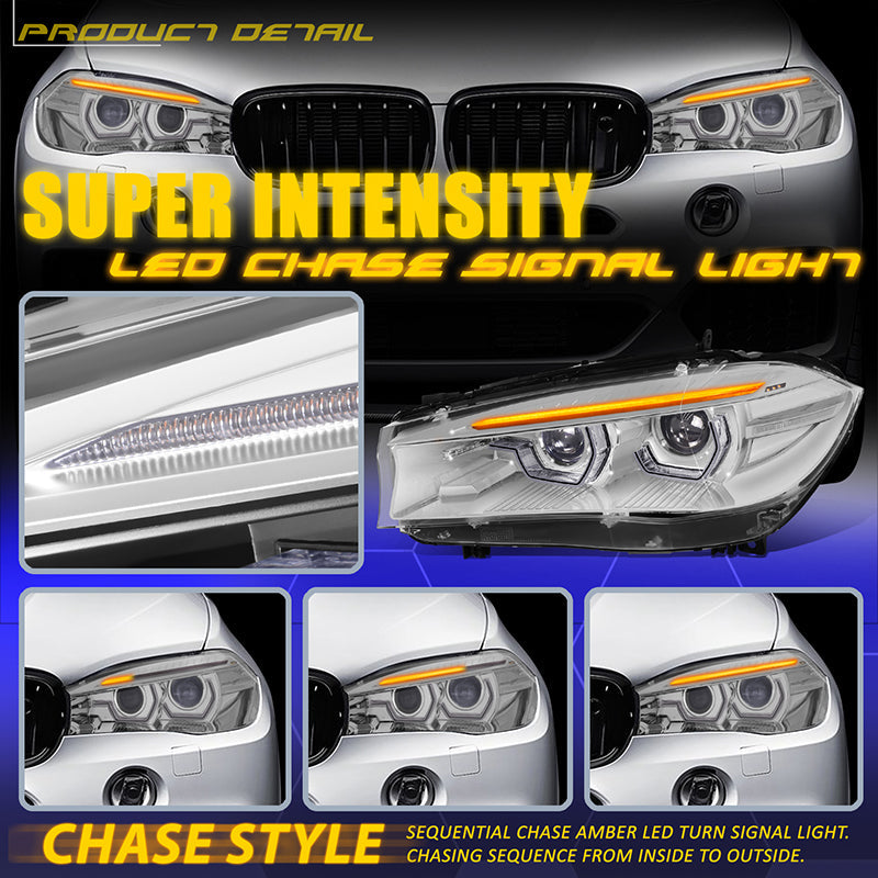 Start-Up LED DRL Sequential Projector Headlights <br> 14-18 BMW X5