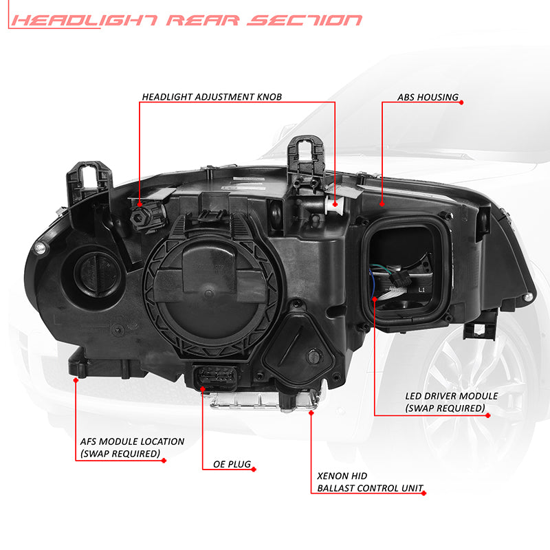 Start-Up LED DRL Sequential Projector Headlights <br>11-13 BMW X5