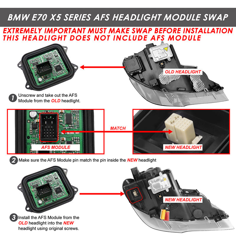 Start-Up LED DRL Sequential Projector Headlights <br>11-13 BMW X5