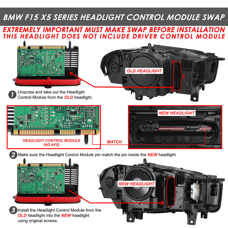 Start-Up LED DRL Sequential Projector Headlights <br> 14-18 BMW X5