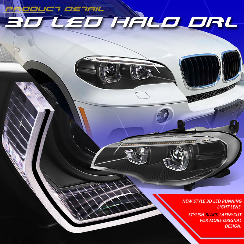 Start-Up LED DRL Sequential Projector Headlights <br>11-13 BMW X5