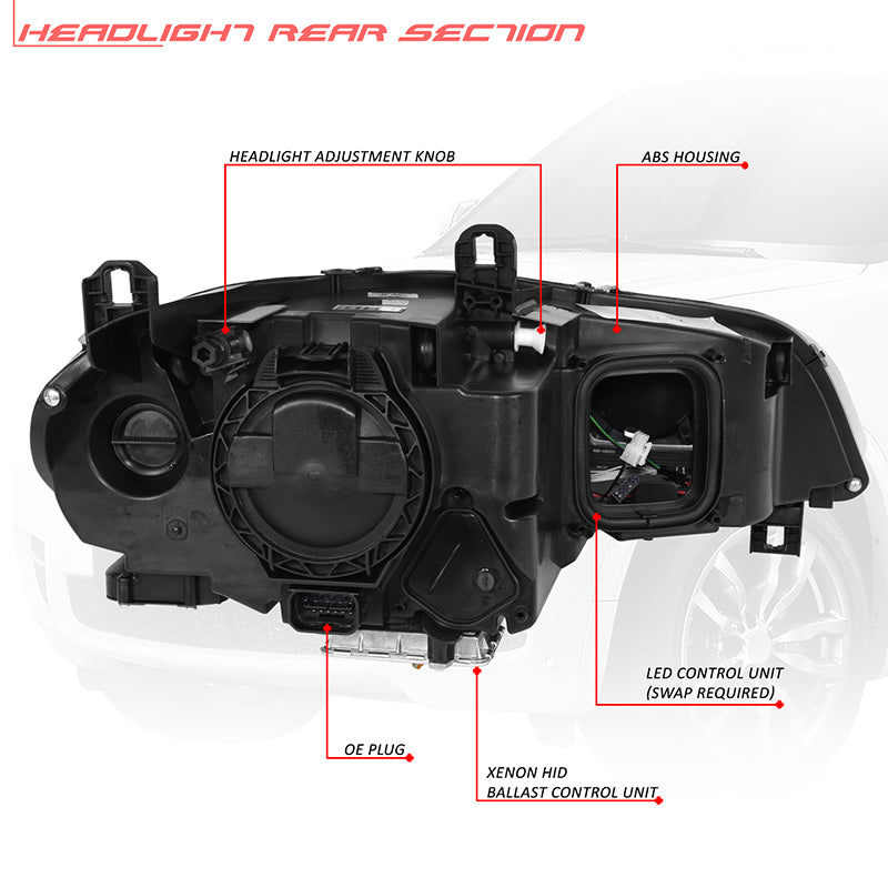 Start-Up LED DRL Sequential Projector Headlights <br>11-13 BMW X5