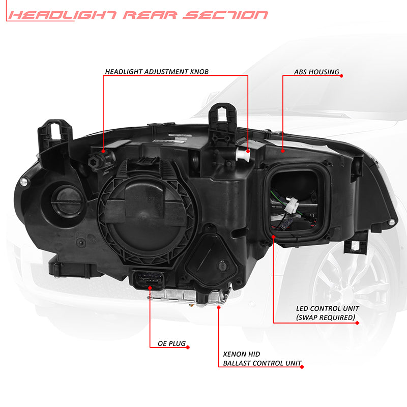 Start-Up LED DRL Sequential Projector Headlights <br>11-13 BMW X5