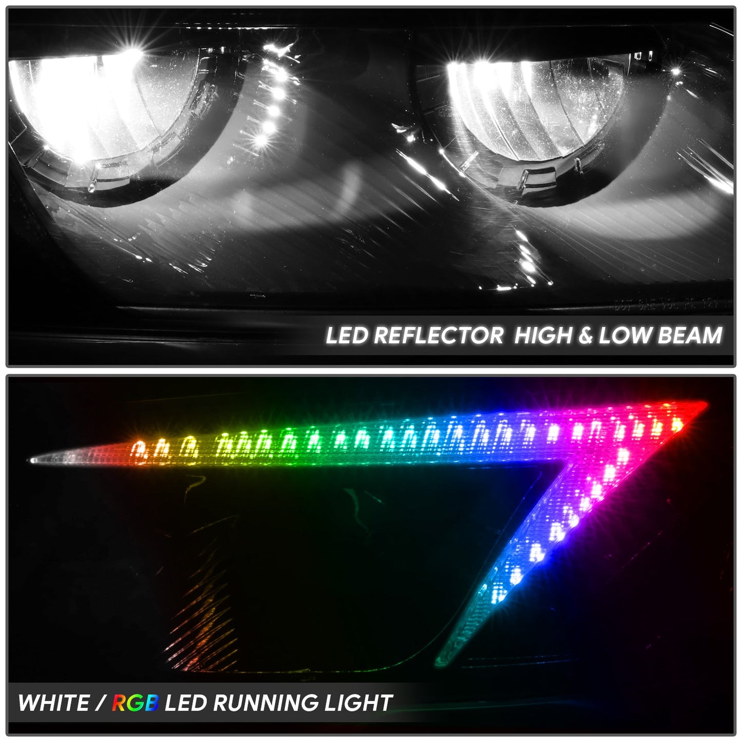 RGB LED DRL Turn Signal Headlights <br>08-19 Peterbilt 325, 05-20 330, 05-10 335