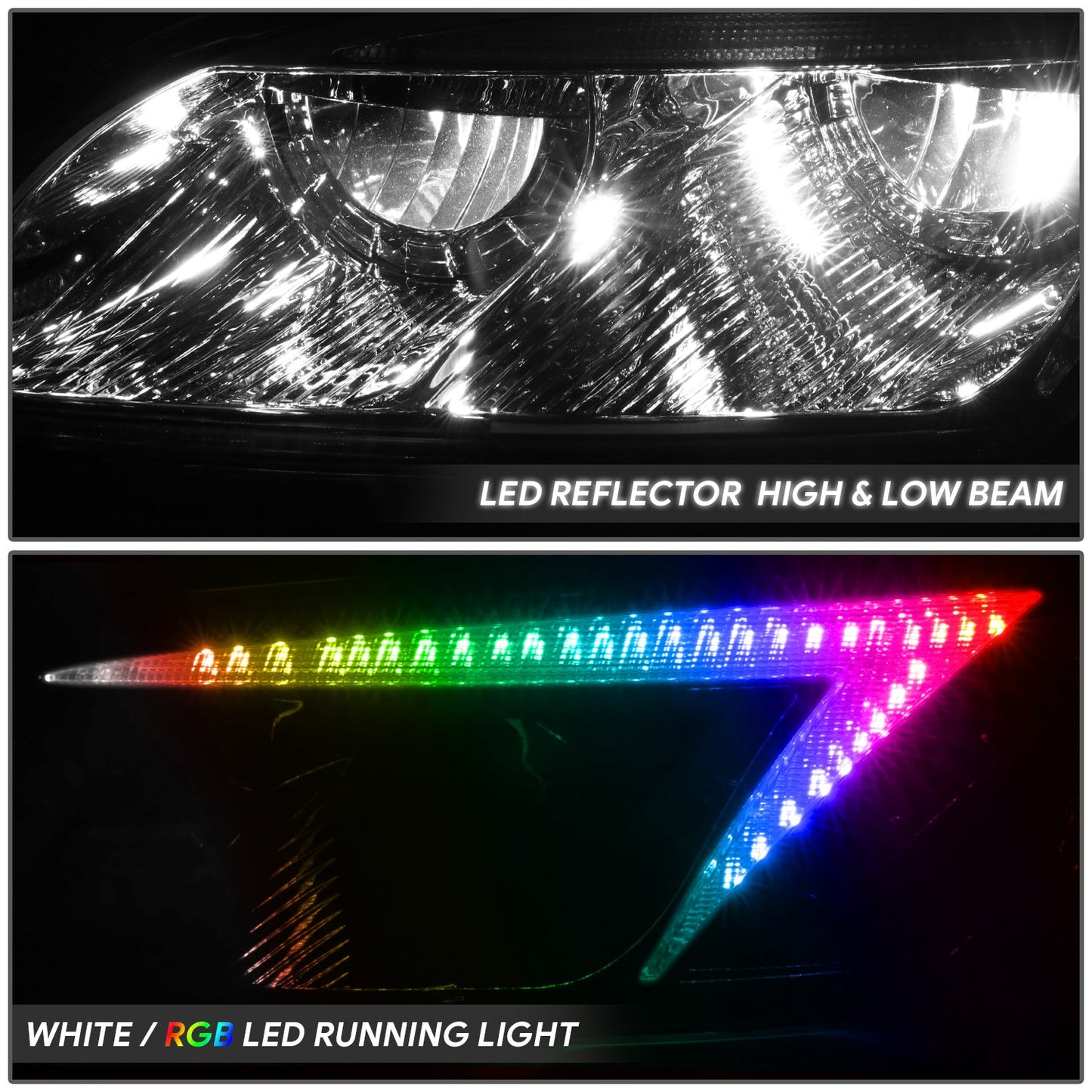 RGB LED DRL Turn Signal Headlights <br>08-19 Peterbilt 325, 05-20 330, 05-10 335