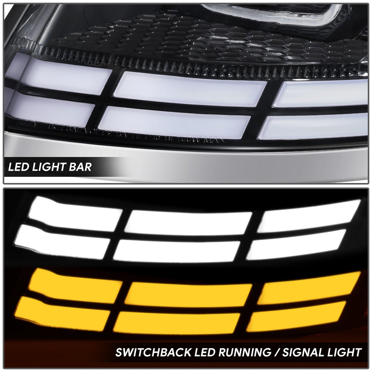 RGB LED DRL Switchback Projector Headlights <br>04-18 Volvo VN VNL 300 400 430 630 740 760 860