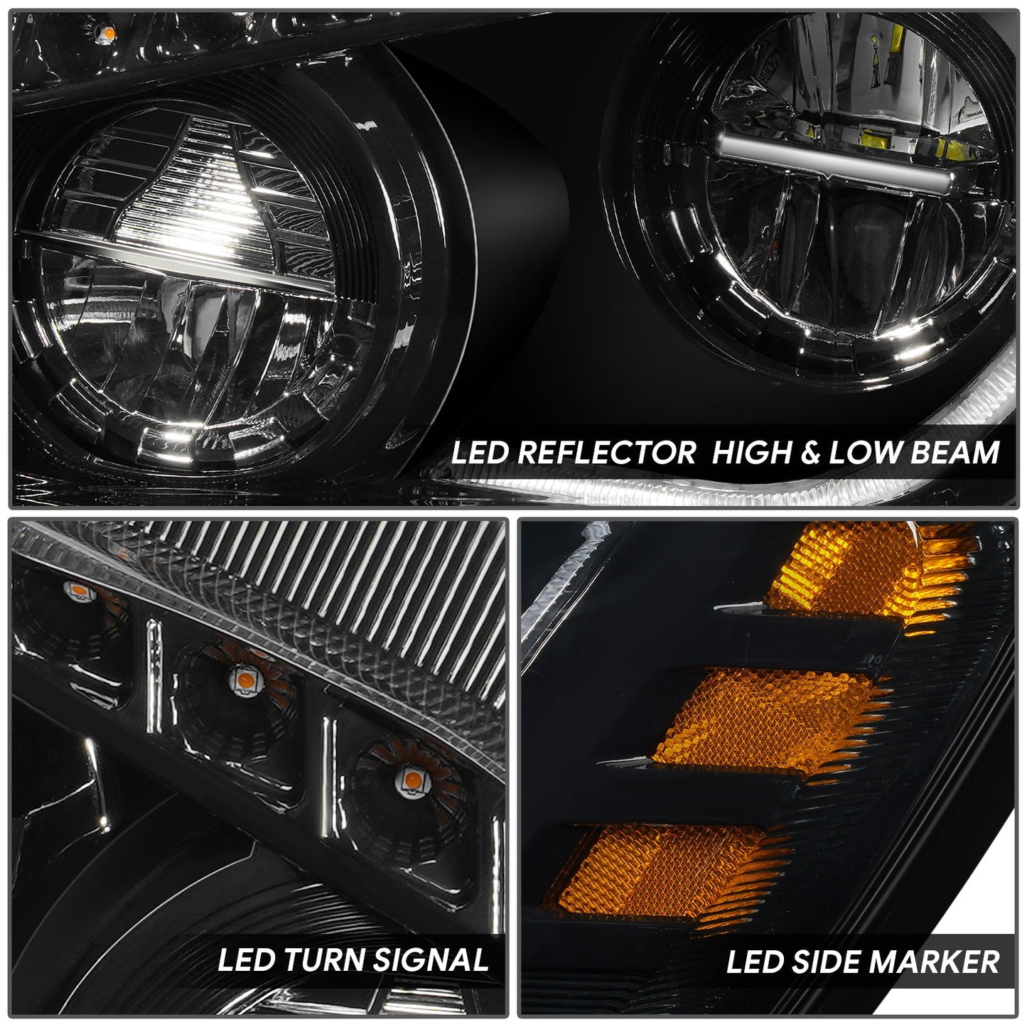 RGB LED DRL Sequential Turn Signal Headlights <br>13-21 Kenworth T680