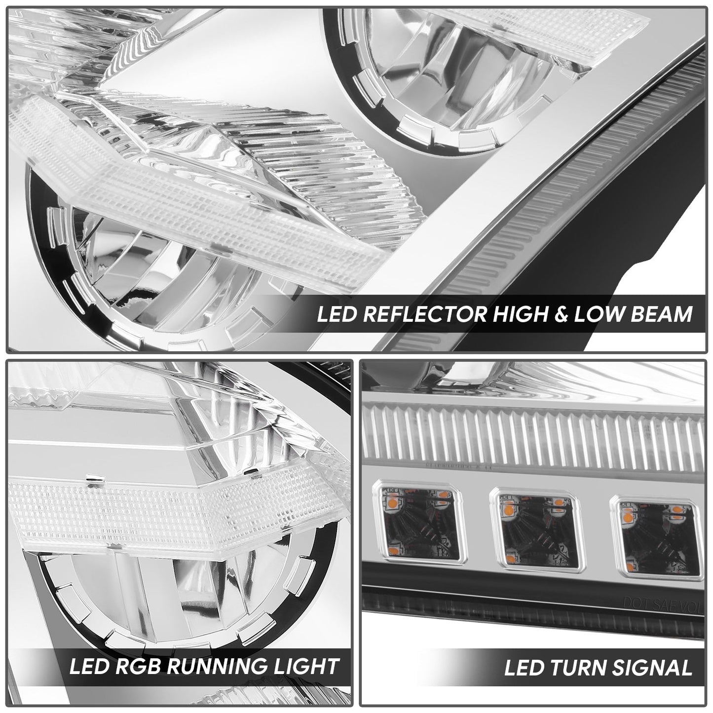 RGB LED DRL Sequential Turn Signal Headlights <br>18-21 Volvo VNL/VNR, VNL/VNR 300-400