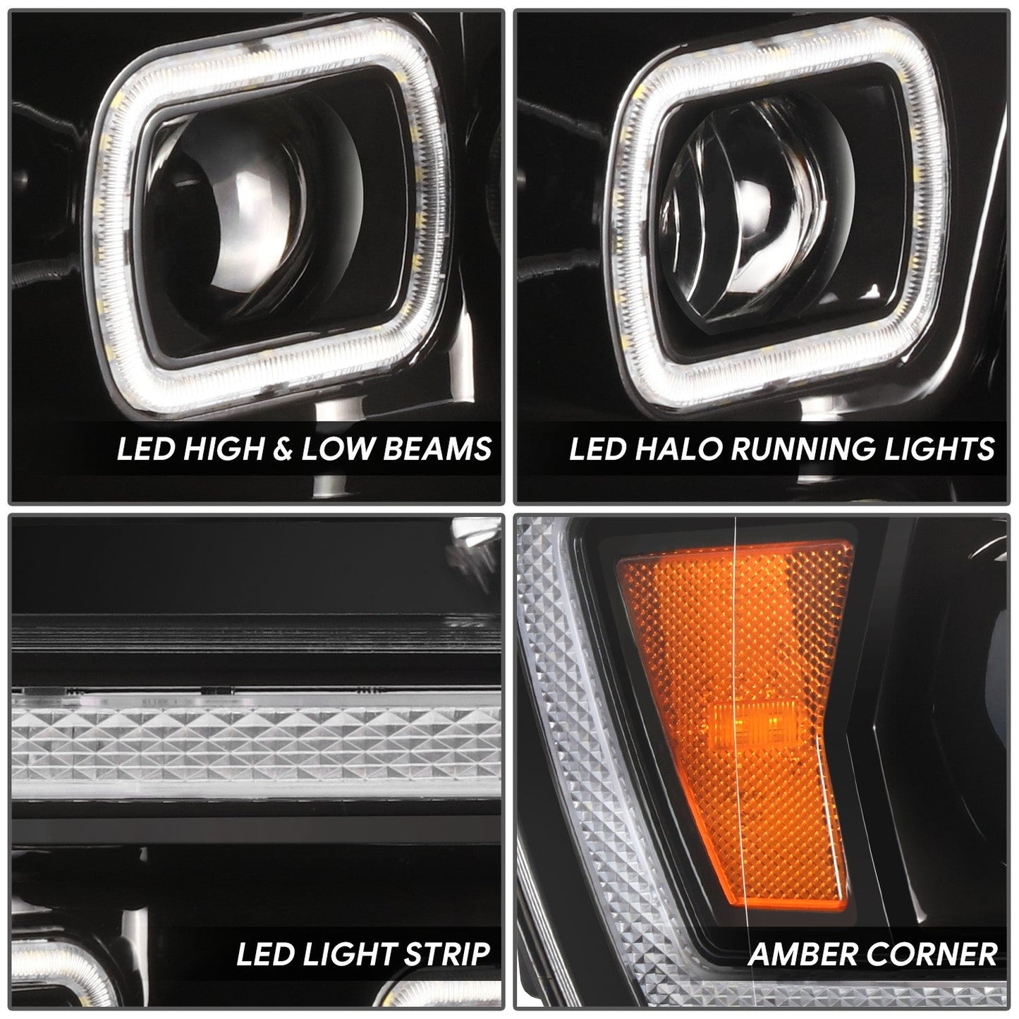 Sequential Full LED DRL Projector Headlights <br>19-24 Ram 1500