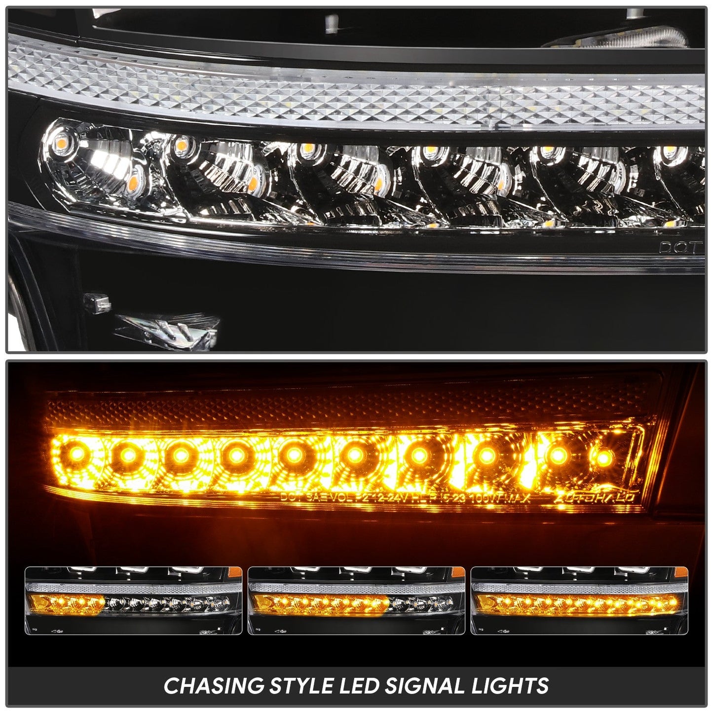 Sequential Full LED DRL Projector Headlights <br>19-24 Ram 1500