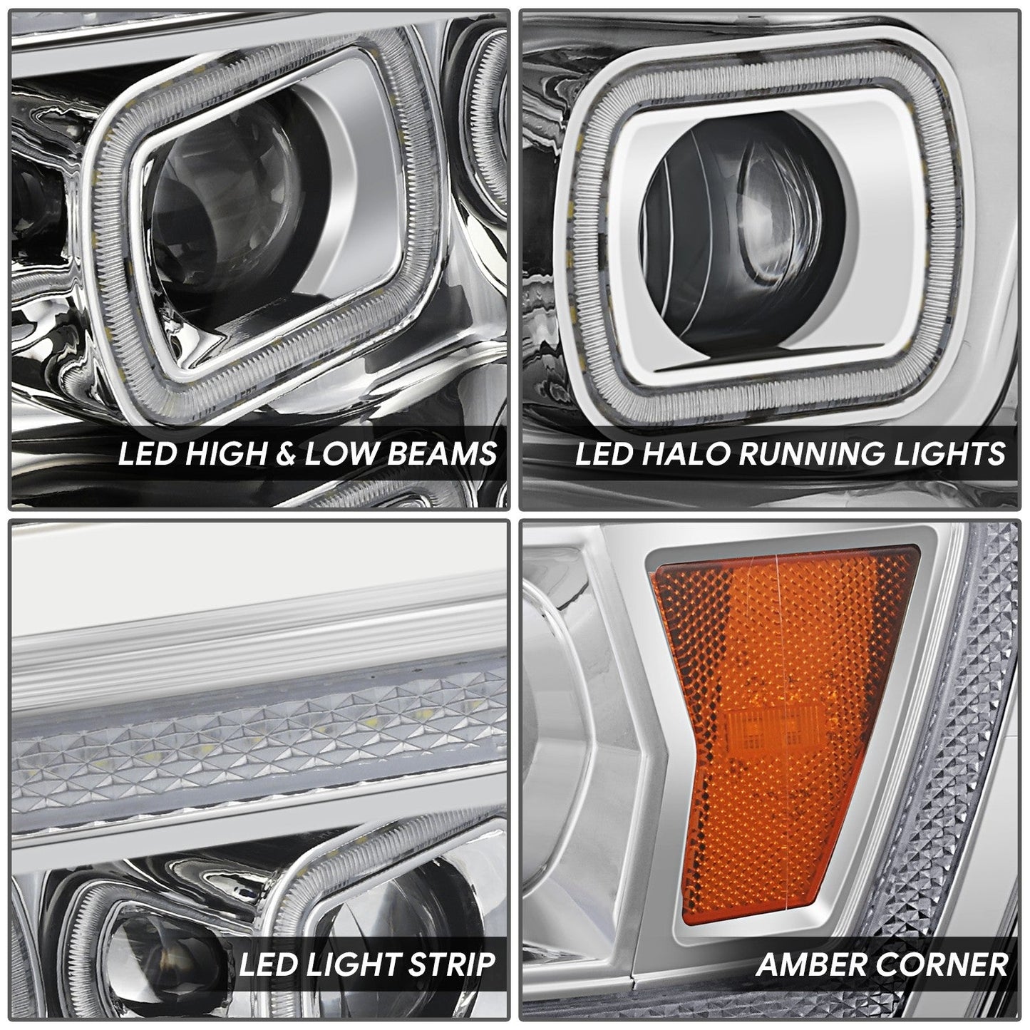 Sequential Full LED DRL Projector Headlights <br>19-24 Ram 1500