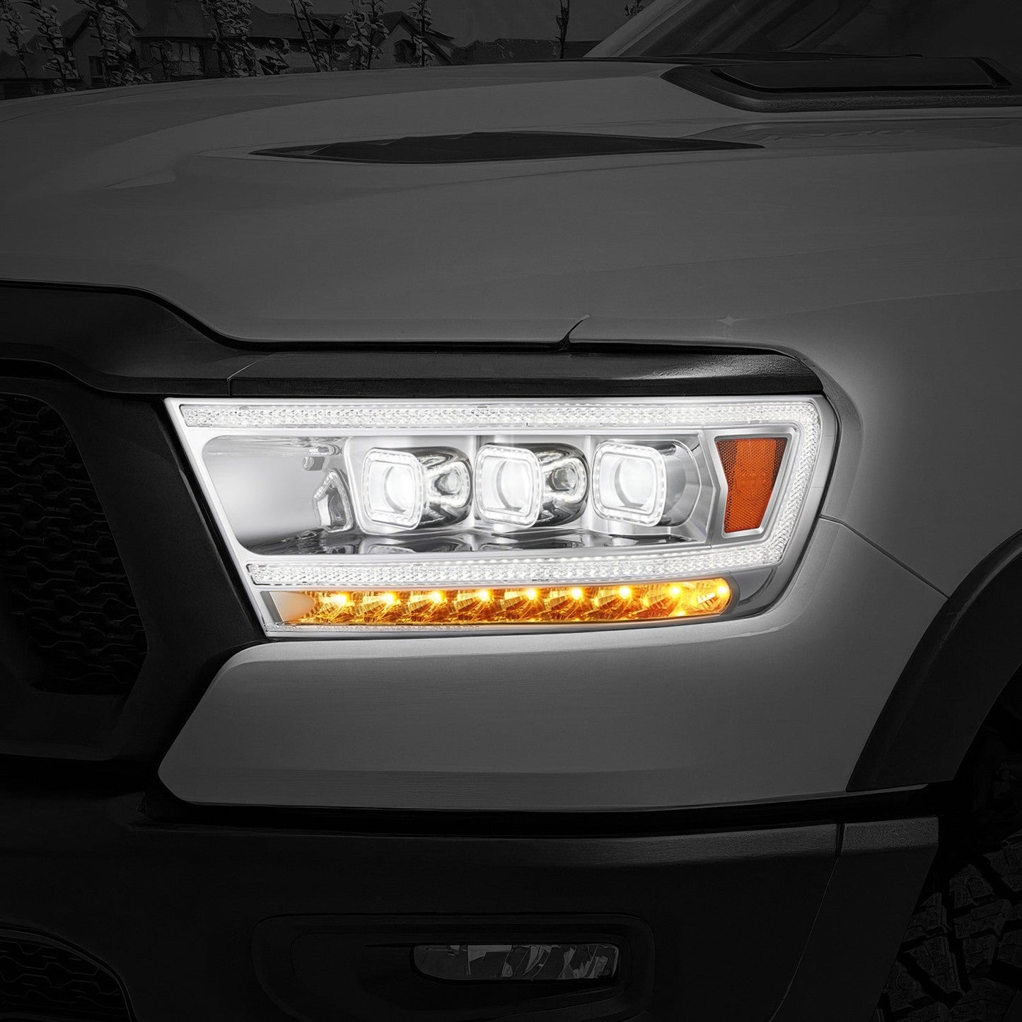 Sequential Full LED DRL Projector Headlights <br>19-24 Ram 1500