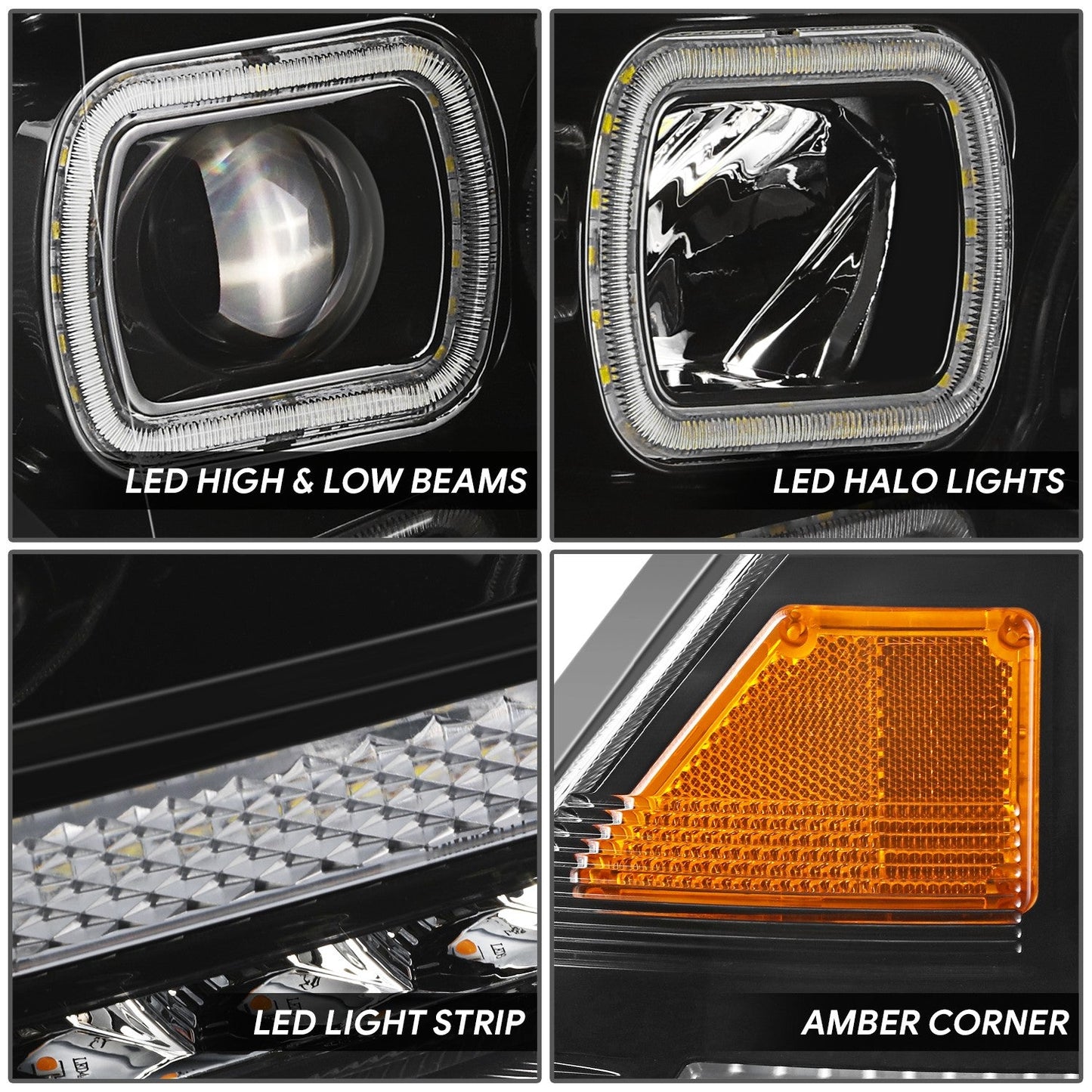 Sequential Full LED DRL Projector Headlights <br>13-18 Ram 1500, 2500, 3500, 19-24 Classic