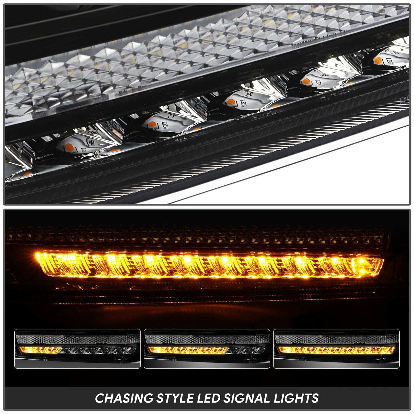 Sequential Full LED DRL Projector Headlights <br>13-18 Ram 1500, 2500, 3500, 19-24 Classic