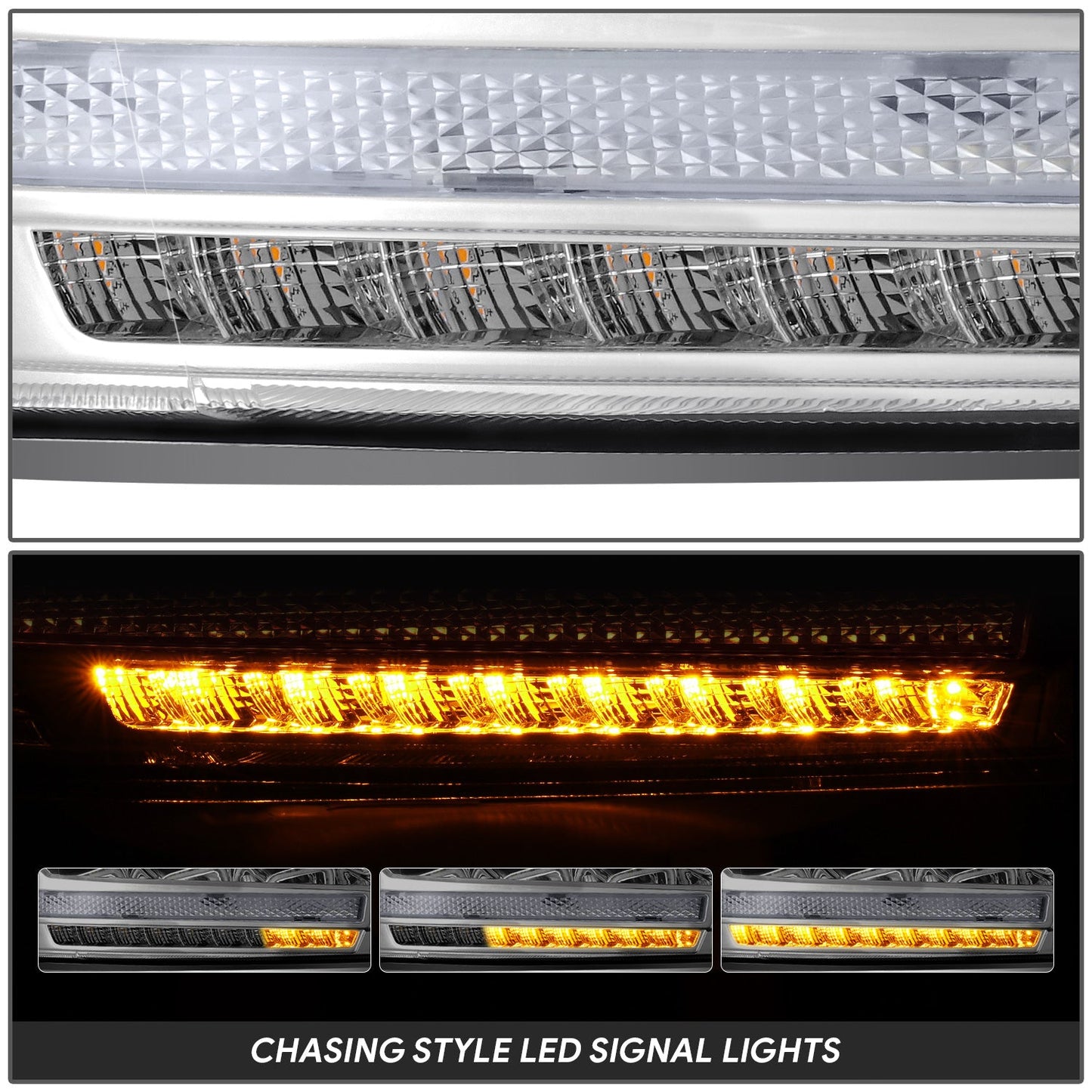 Sequential Full LED DRL Projector Headlights <br>13-18 Ram 1500, 2500, 3500, 19-24 Classic