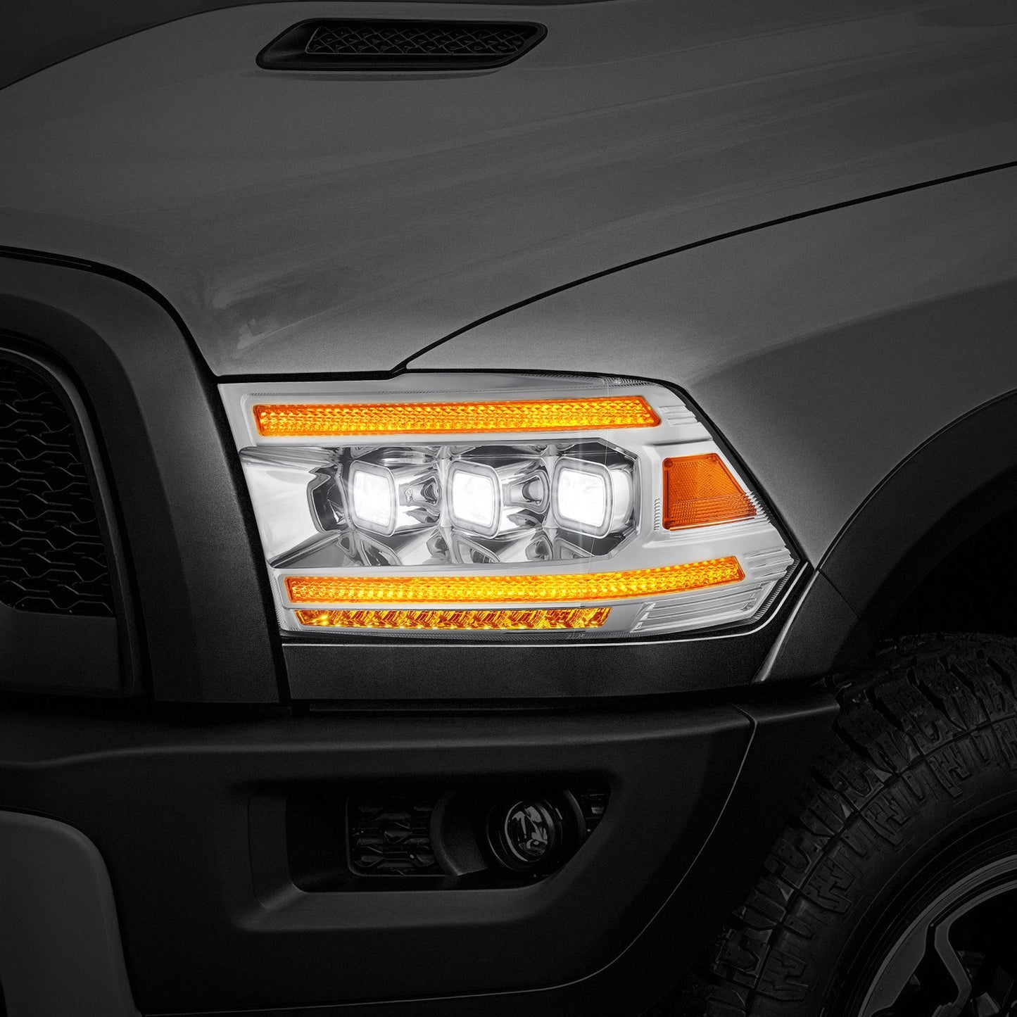 Sequential Full LED DRL Projector Headlights <br>13-18 Ram 1500, 2500, 3500, 19-24 Classic