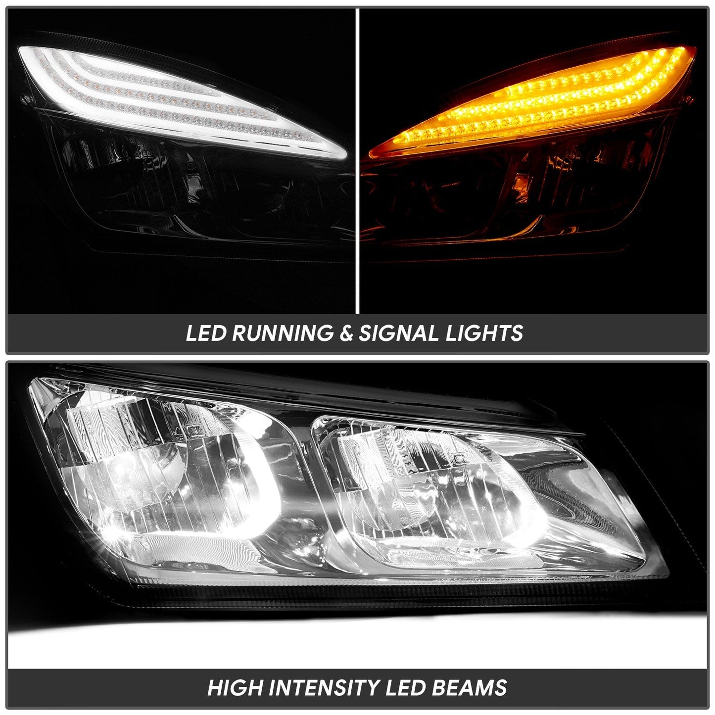 Switchback Full LED DRL Headlights <br>18-24 Freightliner Cascadia