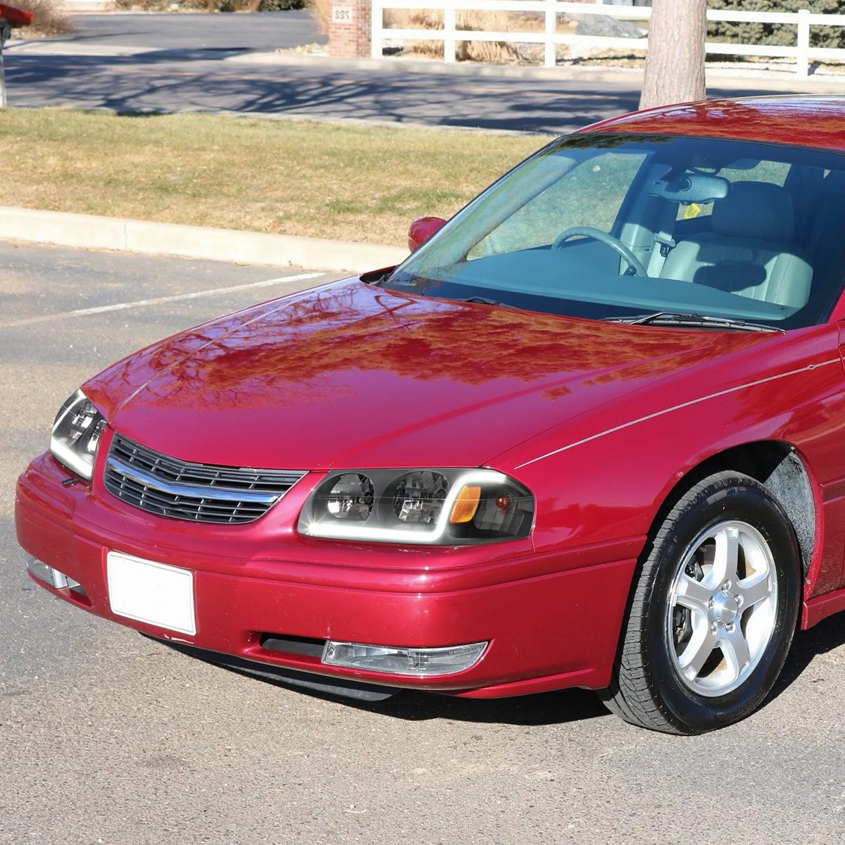 Black Housing LED DRL Headlights <br> 00-05 Chevy Impala