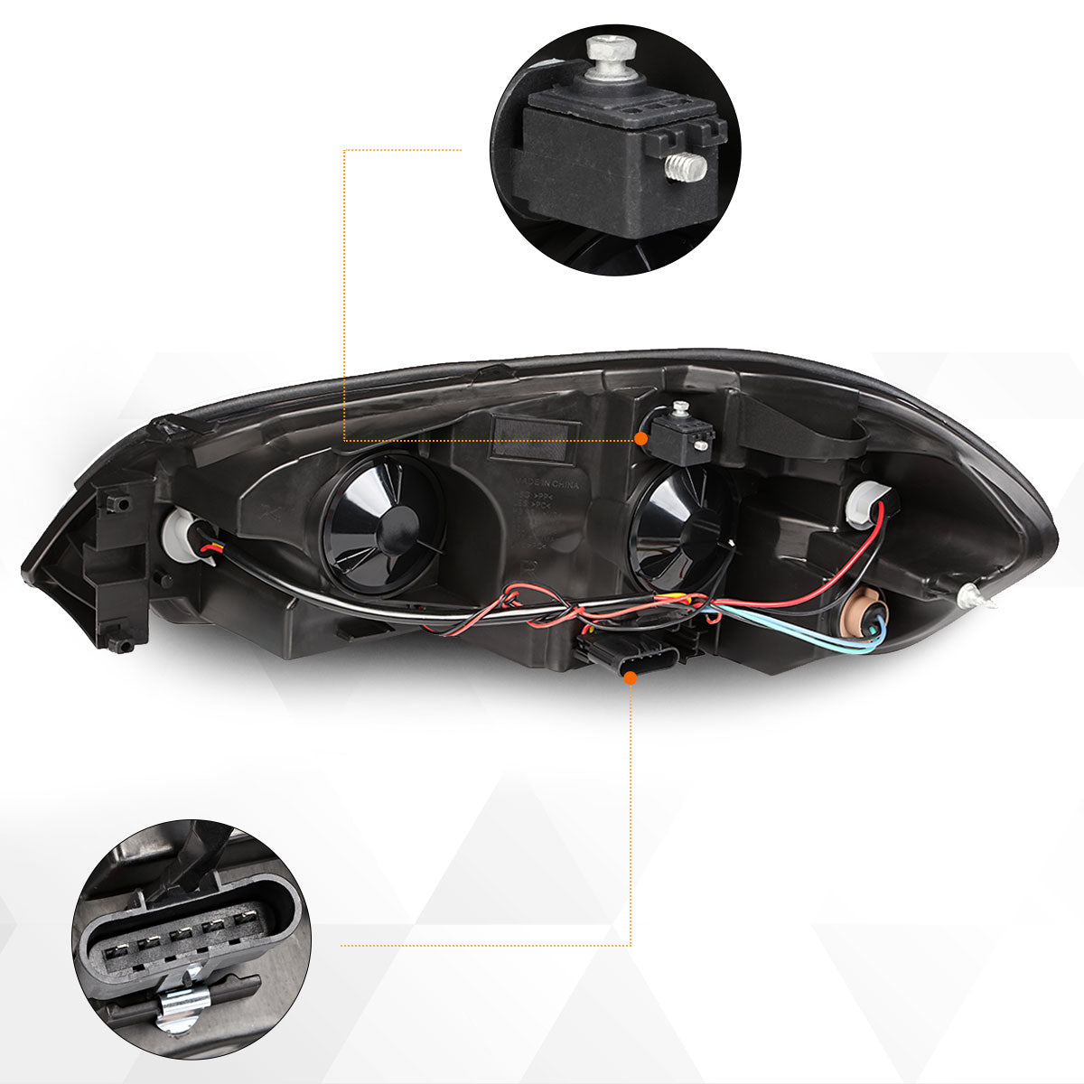 Black Housing LED DRL Headlights <br> 06-13 Chevy Impala, 06-07 Monte Carlo