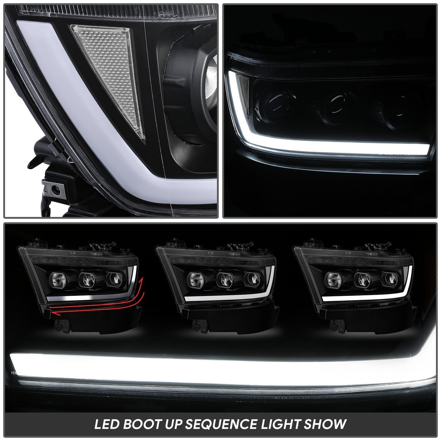 Start-Up LED DRL Projector Headlights <BR> 19-24 Ram 1500