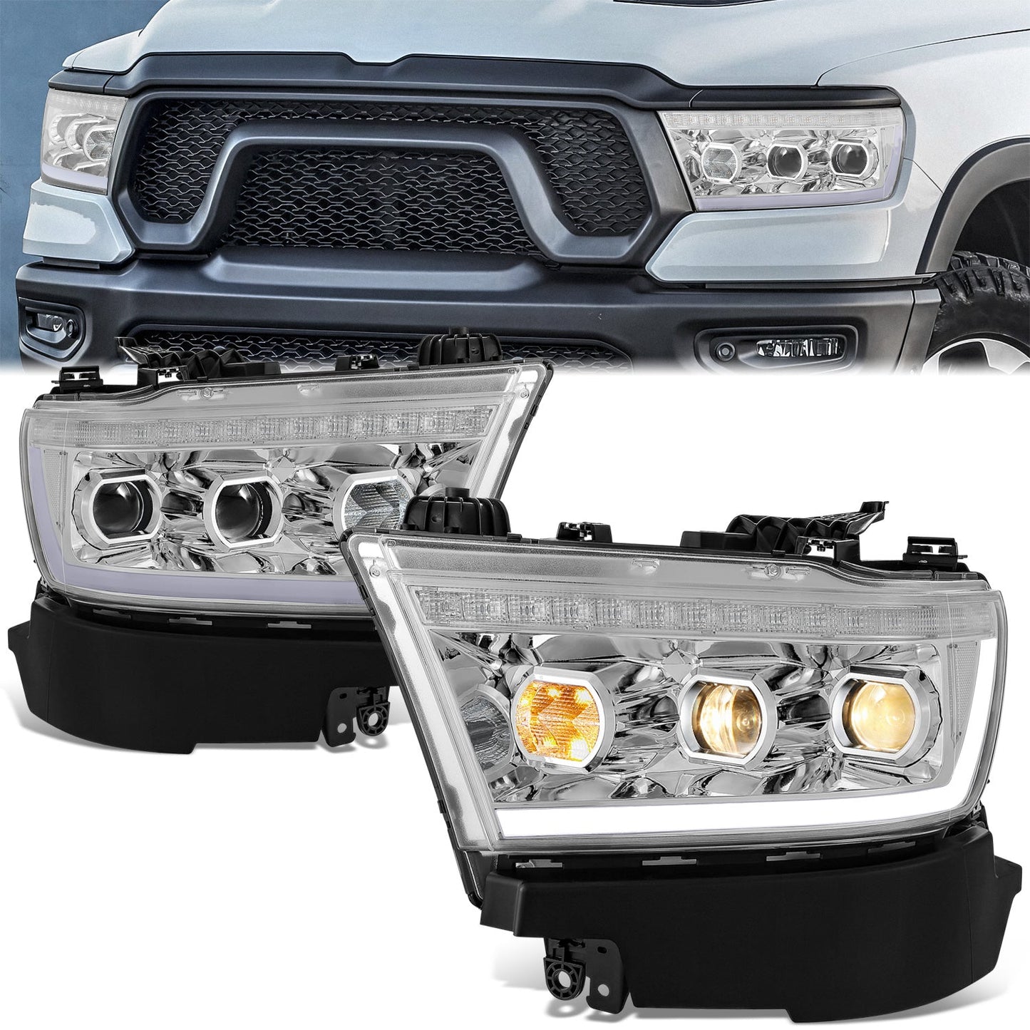 Start-Up LED DRL Projector Headlights <BR> 19-24 Ram 1500