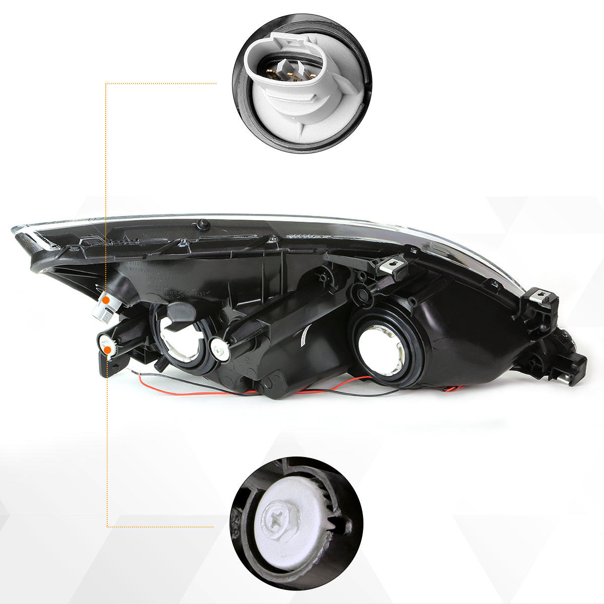 Black Housing LED DRL Headlights <br> 03-07 Honda Accord