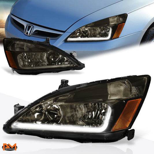 Chrome Housing LED DRL Headlights <br> 03-07 Honda Accord